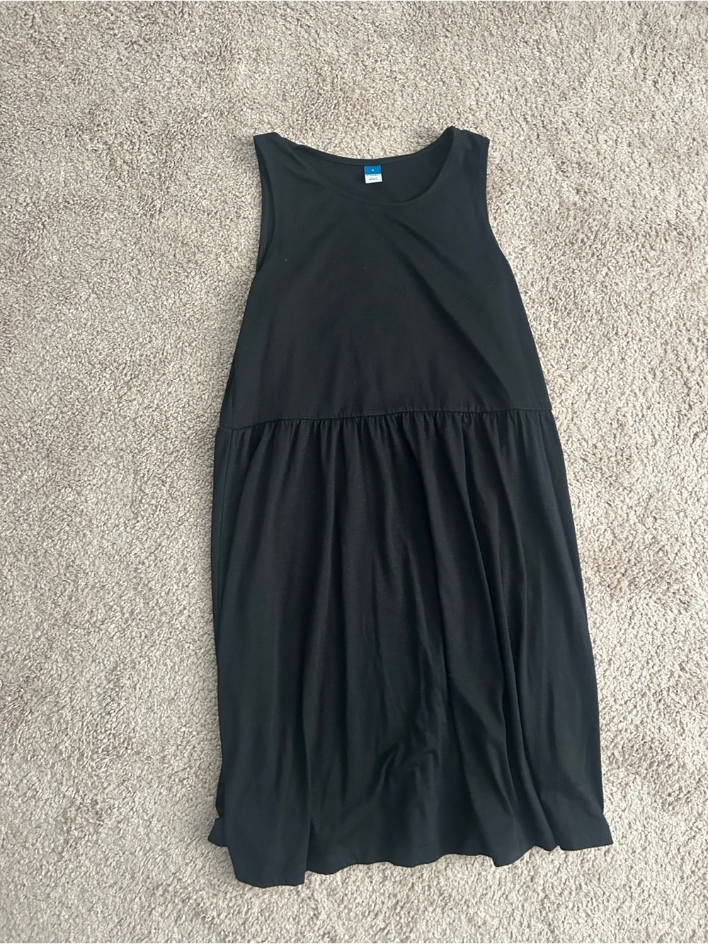 Black Sleeveless Gathered Waist Maxi Dress- Old Navy
